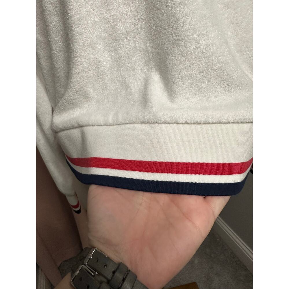 NWT Beach Riot Martina Cover Up Long Sleeve Polo Red White Blue Sz S - Picture 5 of 7